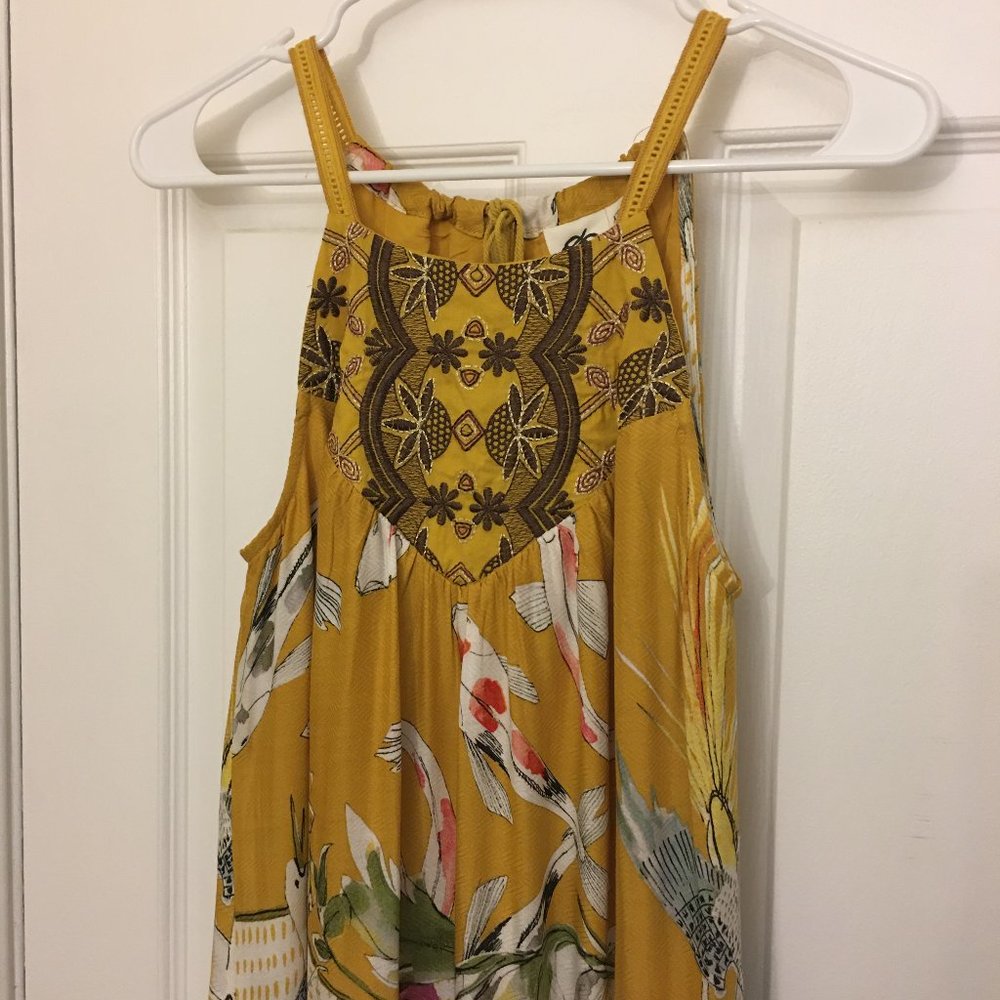 ANTHROPOLOGIE Paradiso Koi Fish Halter Maxi Dress - Picture 6 of 6